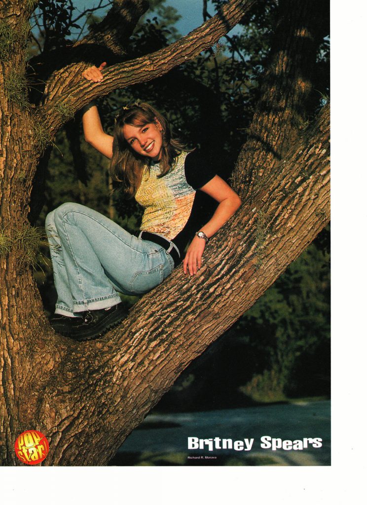 Britney Spears Teen Magazine Pinup Clipping Up In A Giant Tree