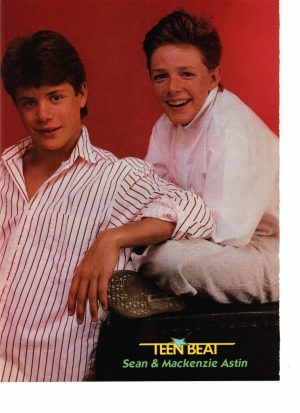 Johnny Depp Sean Astin Mackenzie Astin Teen Magazine Pinup Clipping