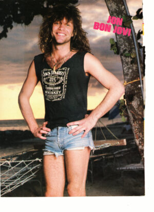 Jon Bon Jovi teen magazine pinup clipping jean shorts by a hammock