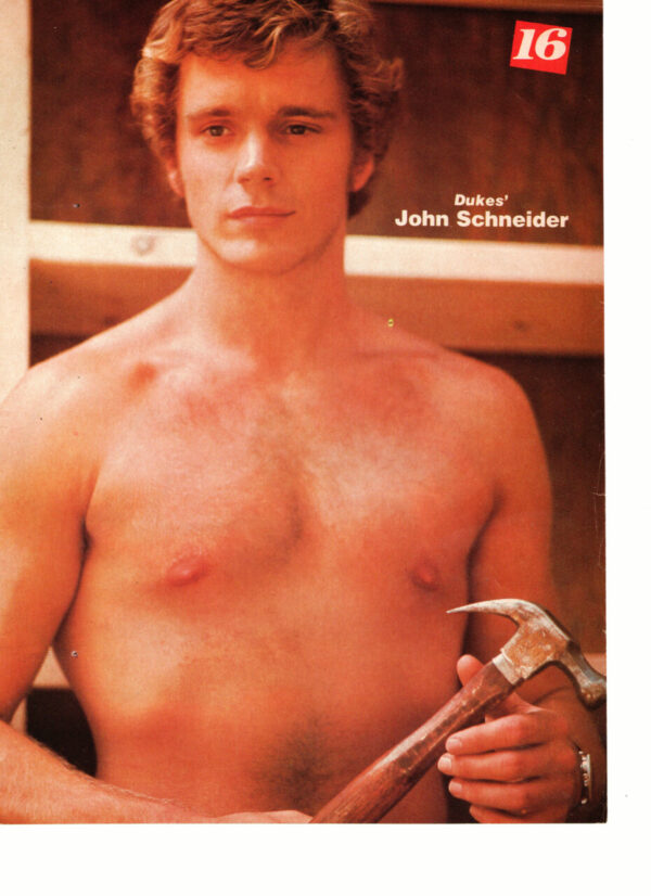 John Schneider Olivia Newton John teen magazine pinup clipping shirtless hammer