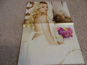 Britney Spears Paul Walker teen magazine poster clipping White dress on a bed