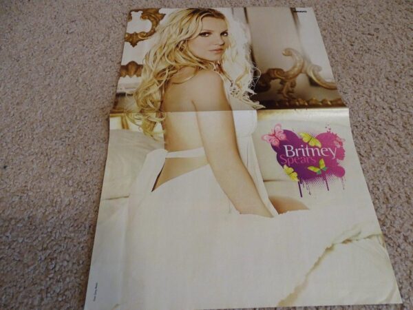 Britney Spears Paul Walker teen magazine poster clipping White dress on a bed