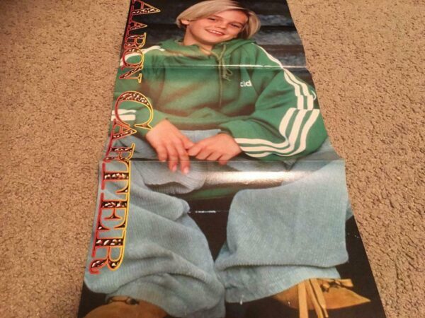 Aaron Carter Melissa Joan Hart teen magazine poster clipping green sweatshirt