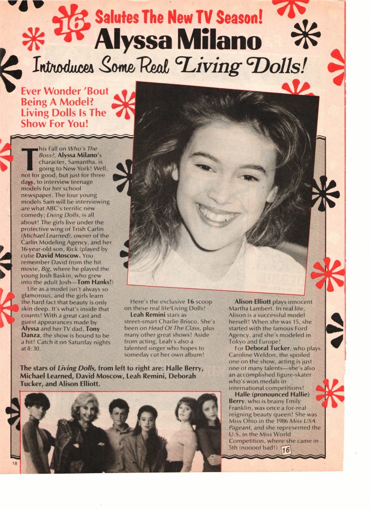 Alyssa Milano teen magazine pinup clipping living dolls - Teen Stars ...