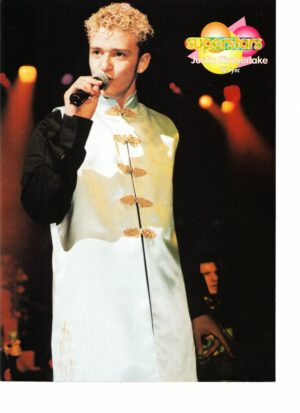 Justin Timberlake Nsync teen magazine pinup clipping white costume