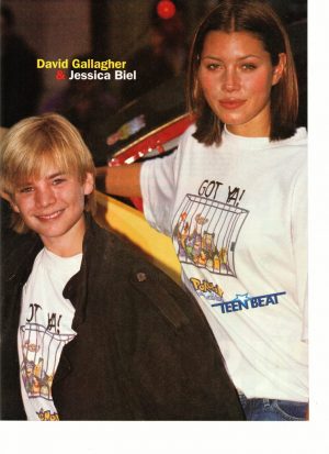 David Gallagher Jessica Biel teen magazine pinup clipping Pokemon shirt