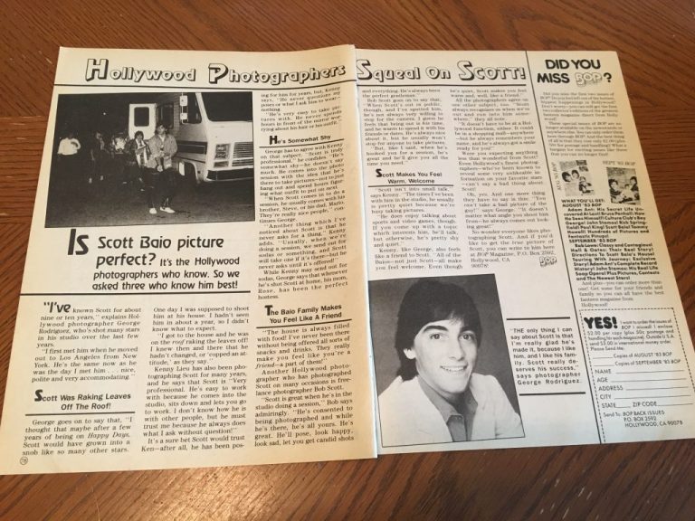 Scott Baio teen magazine pinup clipping 1980's squeal for Scott Tiger ...