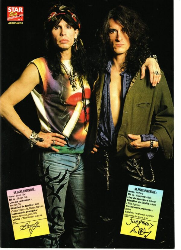 Aerosmith Jo Perry teen magazine pinup clipping Bravo Steven Tyler Rockline Bop