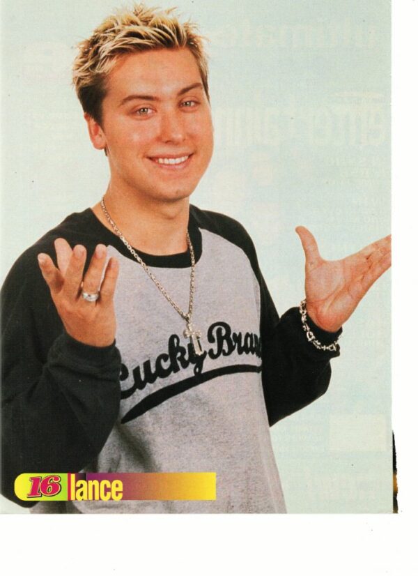 Lance Bass teen magazine pinup clipping Nsync lucky shirt 90’s