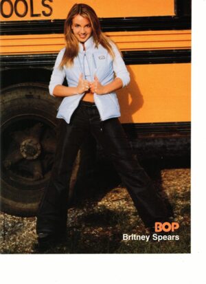 Britney Spears teen magazine pinup clipping by a school bus