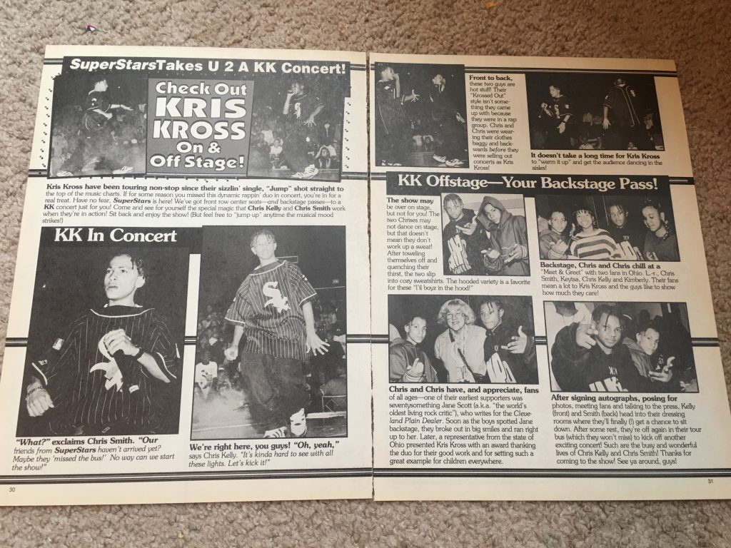 Kris Kross teen magazine pinup clipping concert time 1995 16 magazine ...