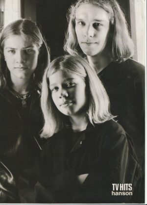Hanson teen magazine pinup clipping 90's black and white MMMBOP TV Hits