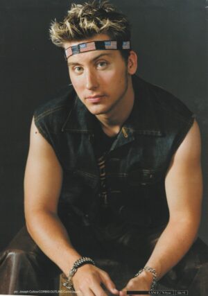 Lance Bass Joey Fatone teen magazine pinup clipping nice arms leather pants Nsync