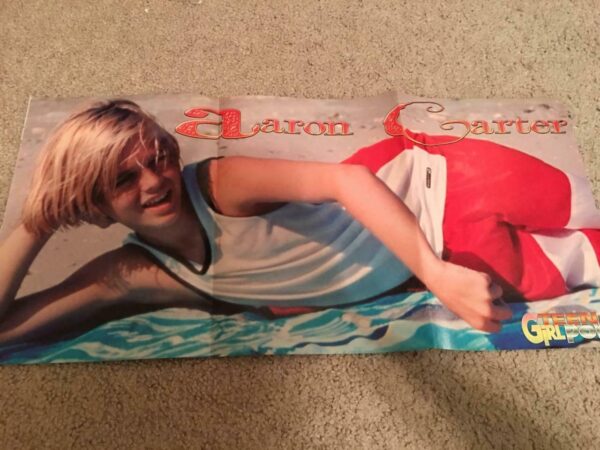 Aaron Carter teen magazine poster clipping 90’s swimsuit beach hard to find Bop