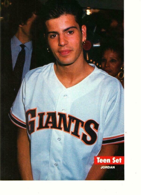 Jordan Knight teen magazine pinup clipping New Kids Teen Set Giants shirt