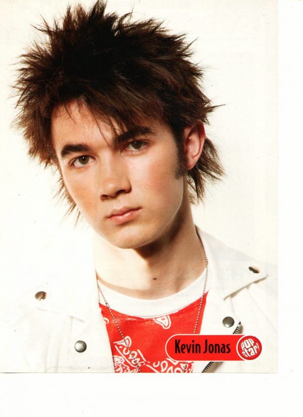 Kevin Jonas Jonas Brothers teen magazine pinup clipping Pop Star messy