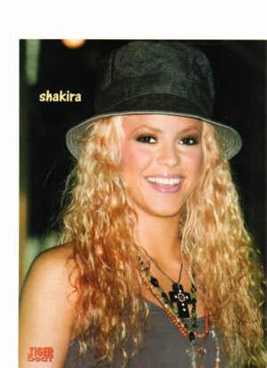 Shakira Sum teen magazine pinup clipping Teen Idol black hat Tiger Beat