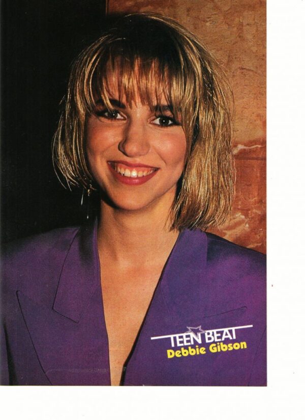 Debbie Gibson purple shirt bangs Teen Beat