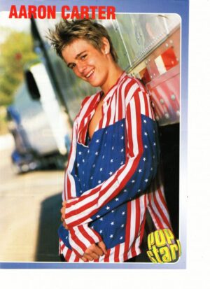 Aaron Carter USA Flag shirt bus Pop Star vintage