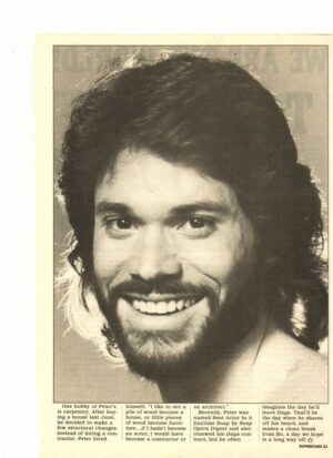 Peter Reckell teen magazine pinup clipping 1970's Days of our Lives close up
