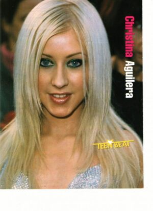 Christina Aguilera silver shirt close up Teen Beat magazine