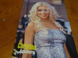 Christina Aguilera teen beat silver dress