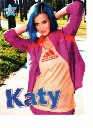 Katy Perry teen magazine pinup Adidas orange shirt Tiger Beat