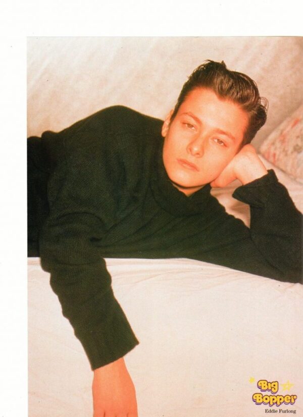 Leonardo Dicaprio Edward Furlong teen magazine pinup clipping 90's on a bed
