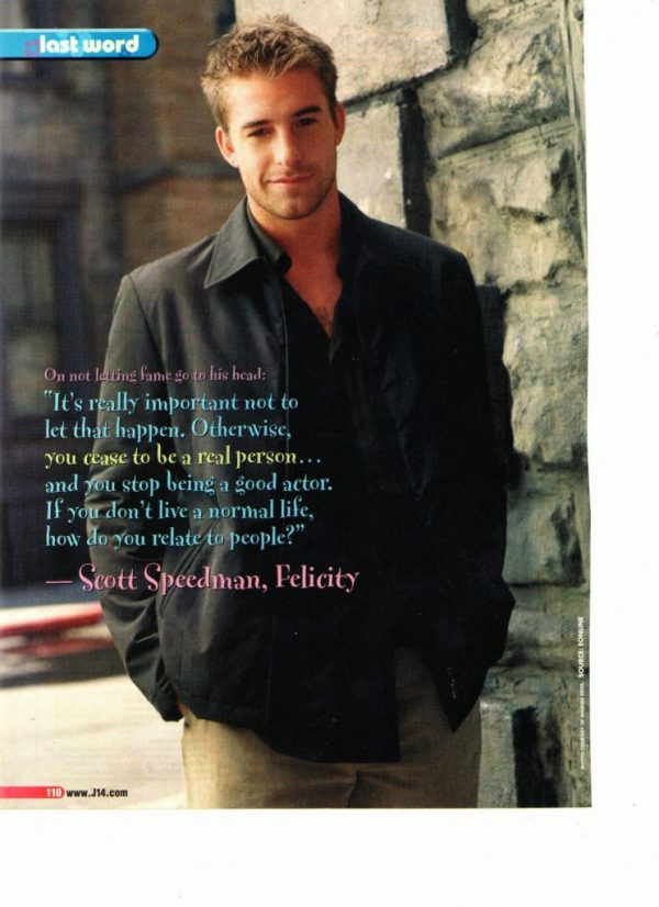 Scott Speedman teen magazine pinup clipping Felicity WB CW 90's Animal Kingdom