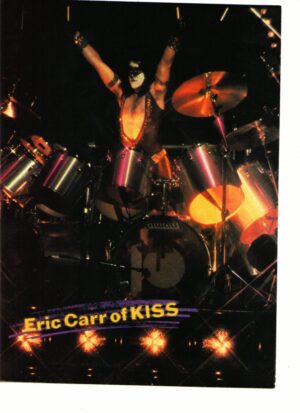 Eric Carr Kiss teen magazine pinup clipping drums hands in air 1970's Teen Beat