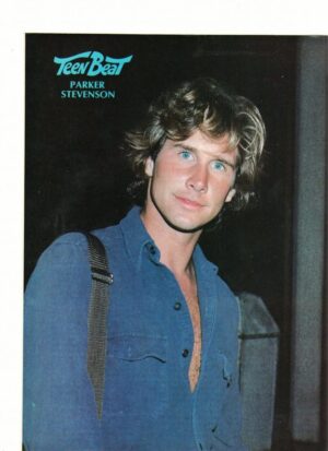 Parker Stevenson teen magazine pinup clipping open blue shirt 1970's Teen Beat