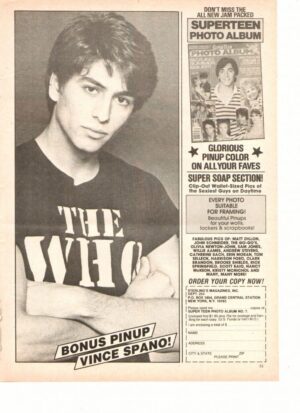 Vince Spano teen magazine pinup clipping 1970's Blue Bloods Torch Teen Beat