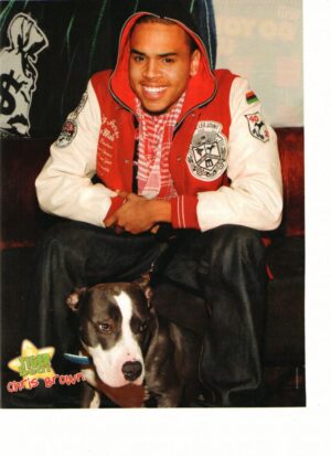 Chris Brown teen magazine pinup clipping puppy time a car Tiger Beat