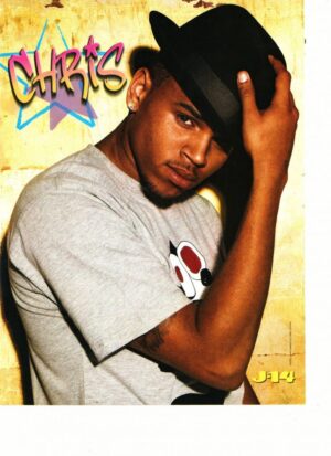 Chris Brown teen magazine pinup clipping black hat J-14