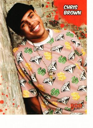 Chris Brown teen magazine pinup clipping brick wall Bop magazine