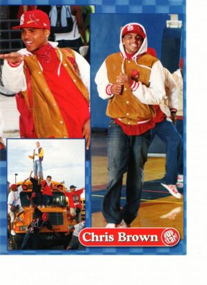 Chris Brown teen magazine pinup clipping school bus Popstar