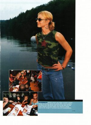 Britney Spears teen magazine pinup clipping 1990's by a lake sunglasses