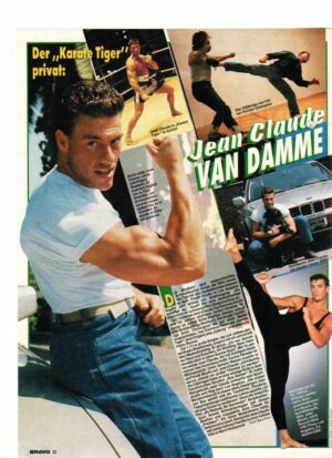 Jean Clause Van Damme teen magazine pinup clipping 1990's shirtless Bravo muscle