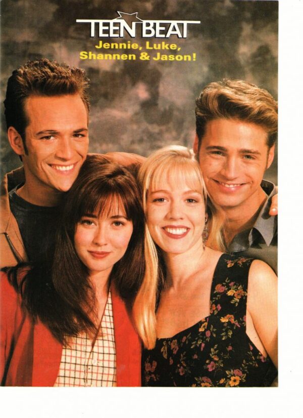 Luke Perry Shannen Doherty Jason Priestley teen magazine pinup clipping 90210