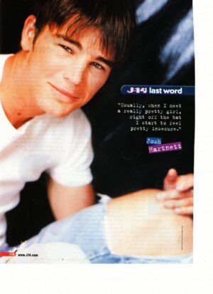 Josh Hartnett teen magazine pinup clipping ripped jeans J-14 2001 She's Missing