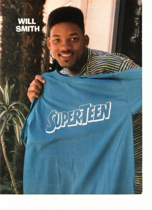 Will Smith holding Superteen t-shirt