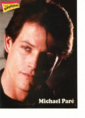 Michael Pare close up black shirt Superstars magazine