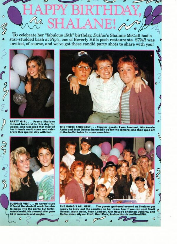 Trey Ames Shalane Mccall teen magazine pinup clipping 1980's Omri Katz