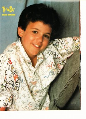 Fred Savage white shirt Teen Set magazine