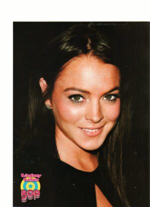Lindsay Lohan close up black shirt Bop