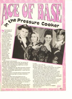 Ace of Base teen magazine pinup clipping in the pressure cooker Bop 90's
