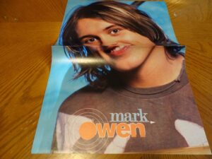 Take That Mark Owen teen magazine poster clipping Bravo long hair 90's boy band