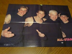 98 Degrees black shirt arms outstretched All- Stars magazine poster