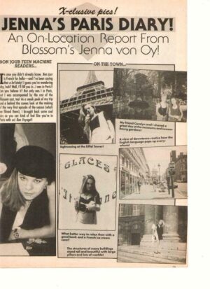 Jenna Von Oy teen magazine pinup clipping on the set 90's Teen Machine