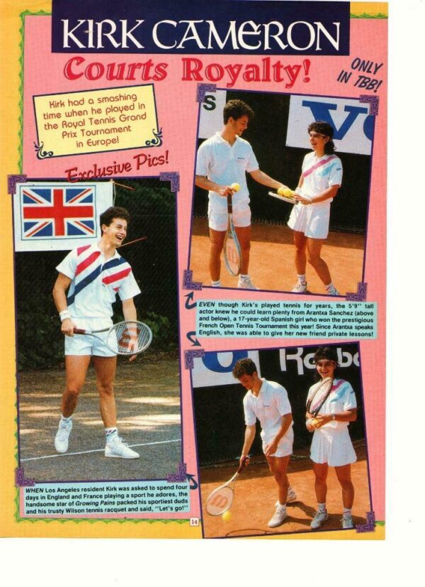 Kirk Cameron white shorts tennis